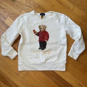 Polo by Ralph Lauren White Sweatshirt with Red Bear Design